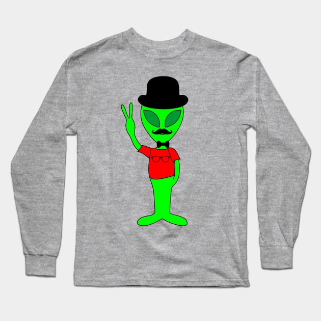 Peace Alien - Lives In The United Kingdom Long Sleeve T-Shirt by EDDArt